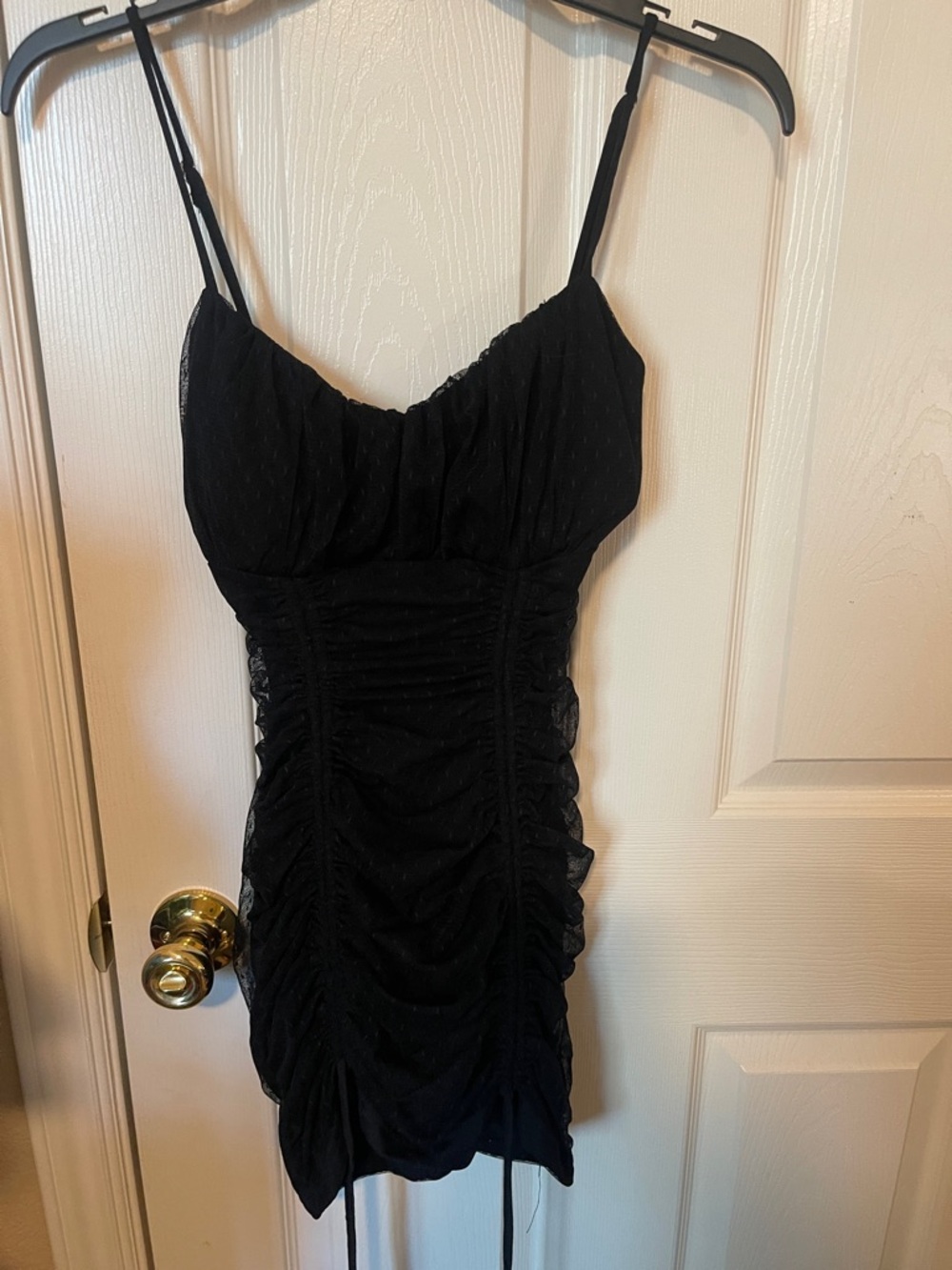 Windsor Black Ruched Mini Dress